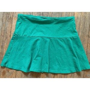 H&M Divided Green Flared Cotton Jersey Mini Skirt ~ sz Small
